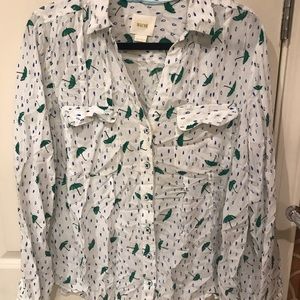 Anthropologie Maeve top umbrella print